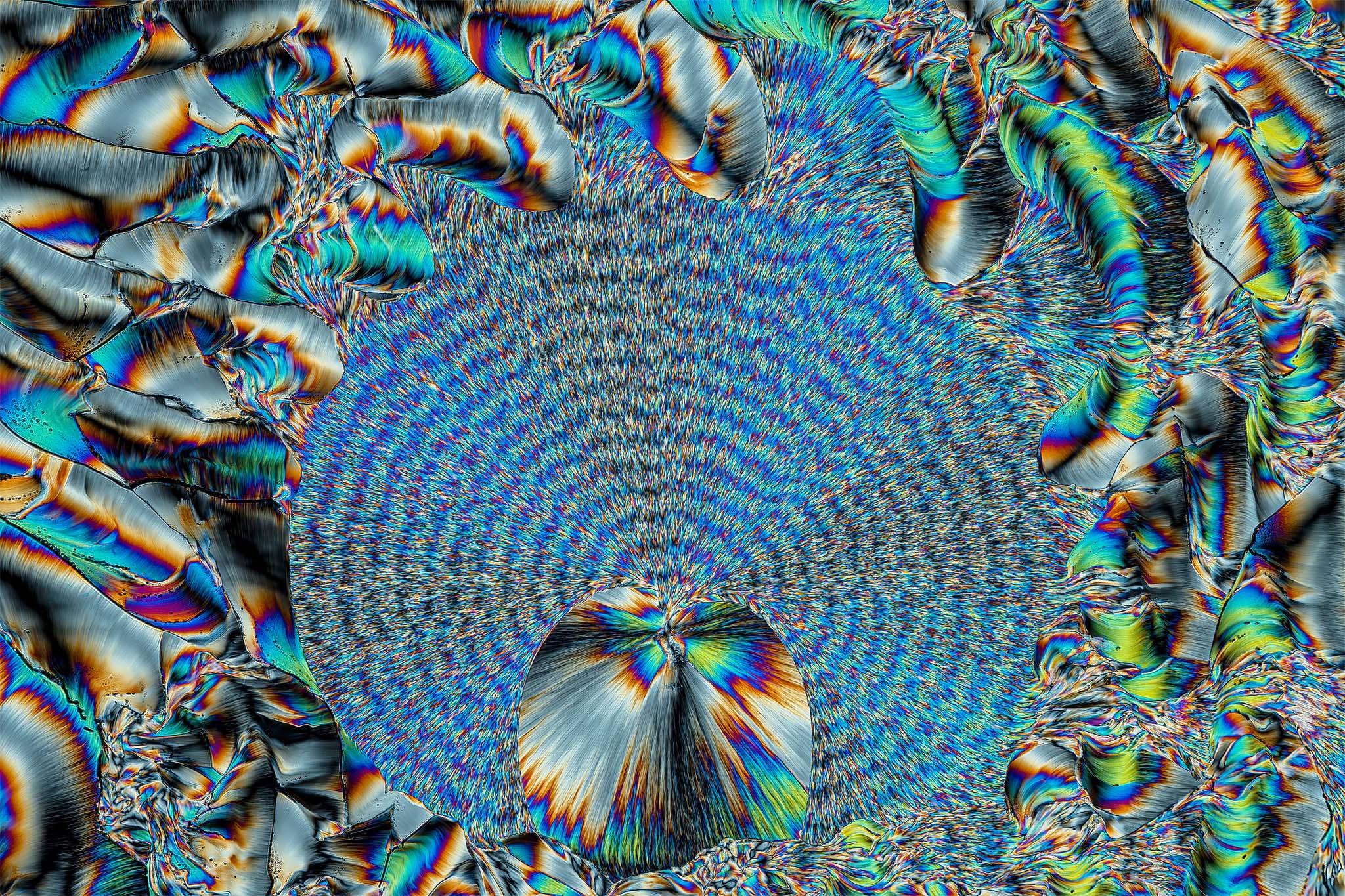Glutaminsäure in einer Vergrößerung von 250:1, Mikro Kristall im polarisierten Licht.