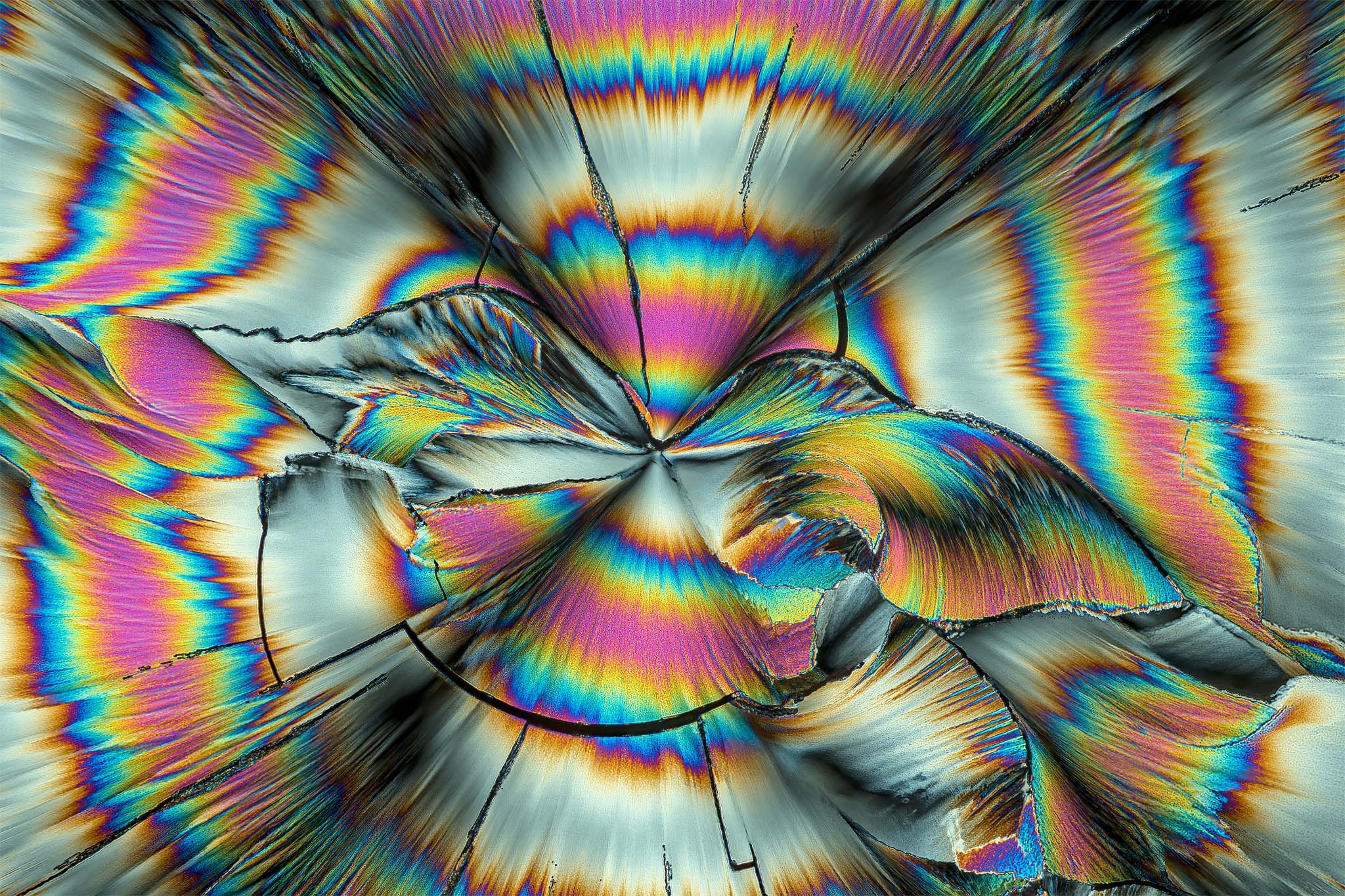 Glutaminsäure in einer Vergrößerung von 250:1, Mikro Kristall im polarisierten Licht.